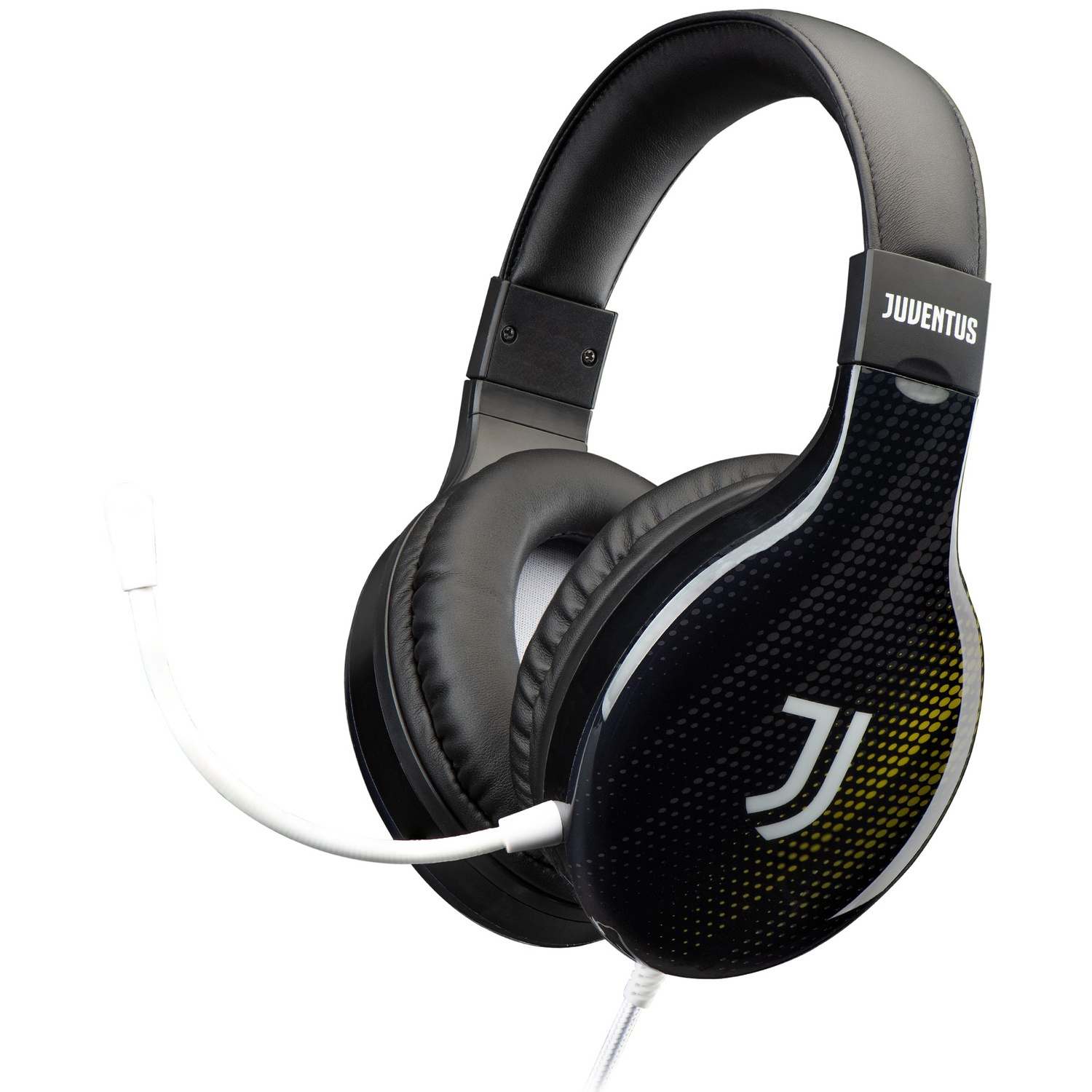 Qubick Cuffia Juventus DOT Cuffie PC, Nero, Giallo e Binaco