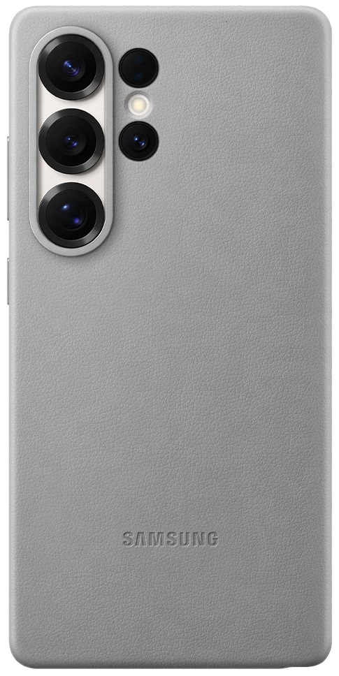 Szary tył telefonu z aparatami, logo Samsung.