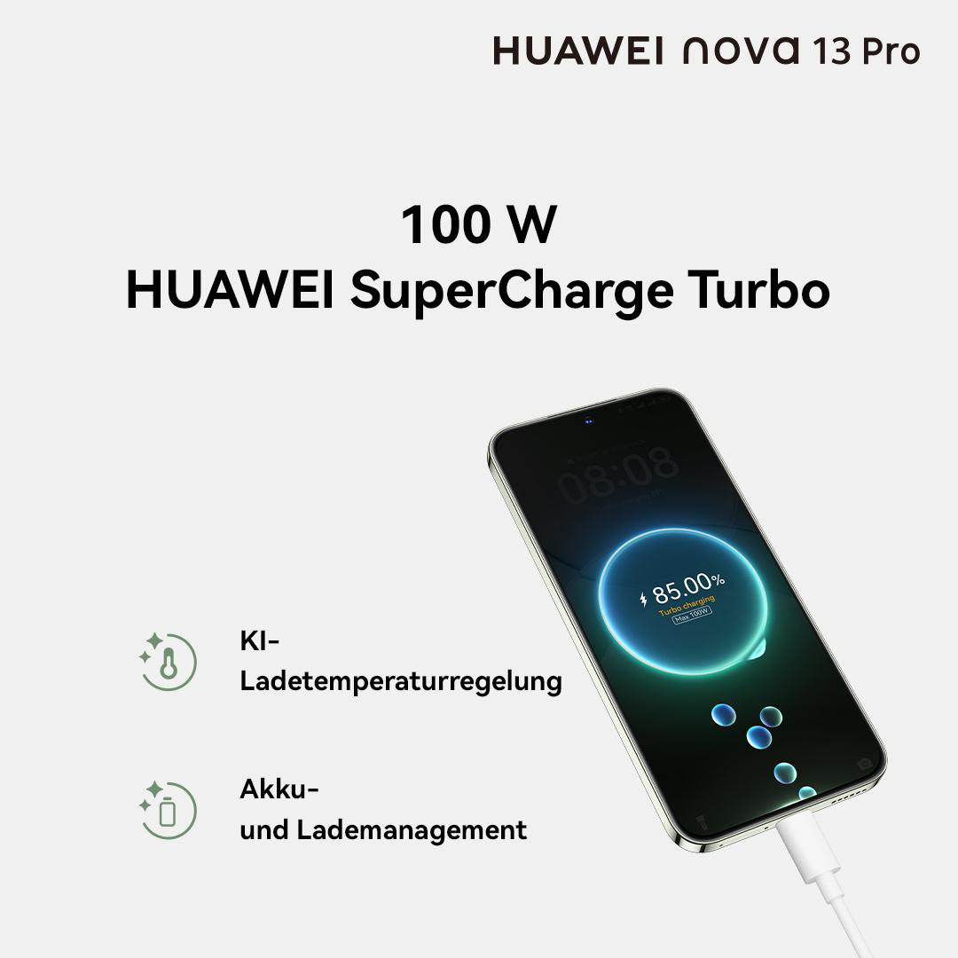 Ein Telefon, das aufgeladen wird, mit einem Display, das 85 % Akku anzeigt und einige Symbole daneben.