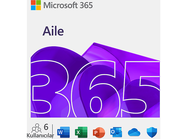 MICROSOFT Office 365 Aile 6 Kullanıcı 1 Yıl Dijital Lisans