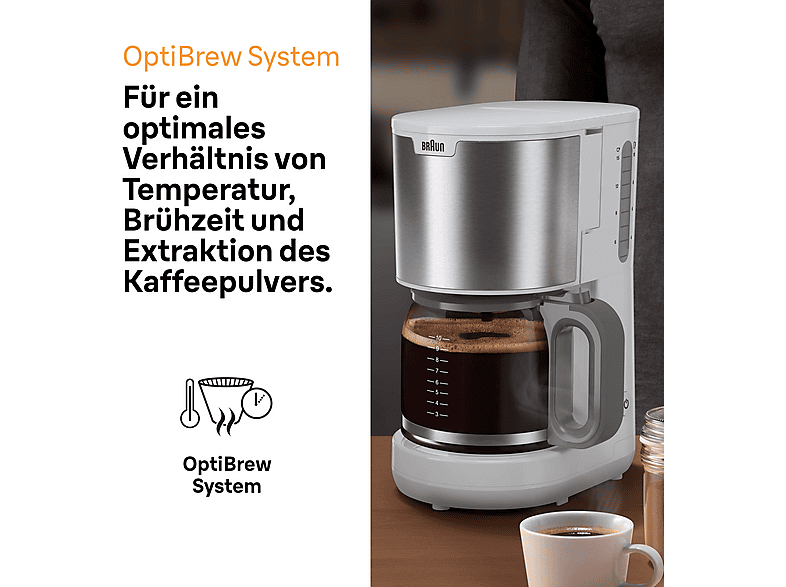 Braun KF 1500WH Pur Shine Filterkaffeemaschine Weiß — Foto 2 von 5