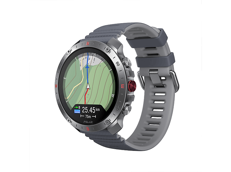 Reloj deportivo - Polar Grit X2 Pro, Gris, 130-220 mm, Pantalla táctil AMOLED 1.39", Registro salud 24/7