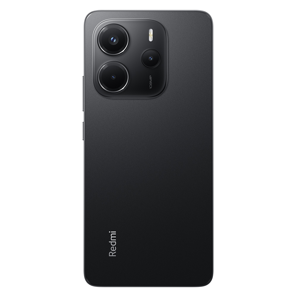 İki kamera lensli siyah bir Redmi telefonun arkası.