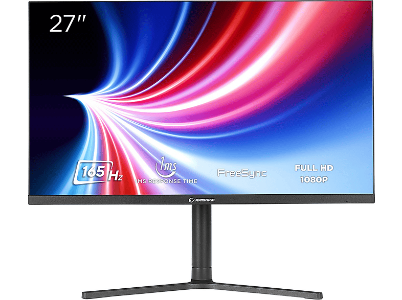 RAMPAGE Cluster CL27R165 27 inç 165Hz 1ms IPS FHD Freesync Pivot Gaming Monitör Siyah