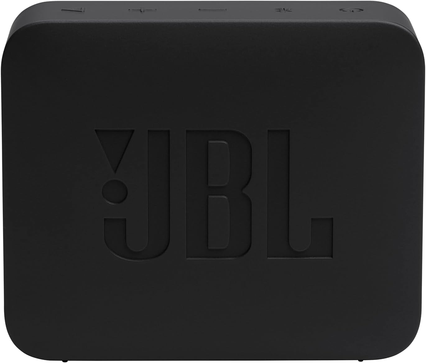 Altavoz JBL negro con el logotipo grabado.