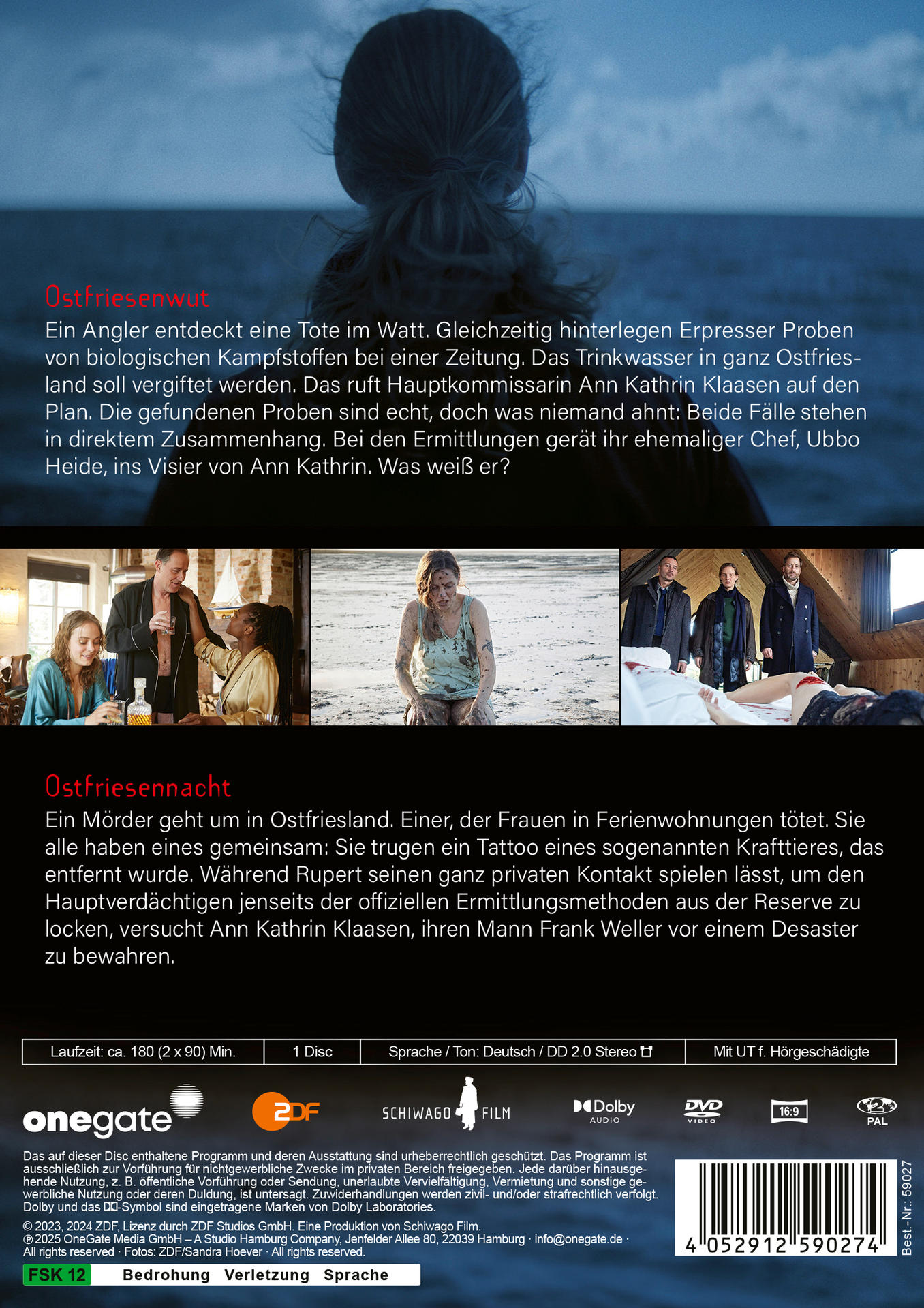 DVD-Cover: Filmszene, Text auf Deutsch. Menschen am Strand, einer mit Tattoo.