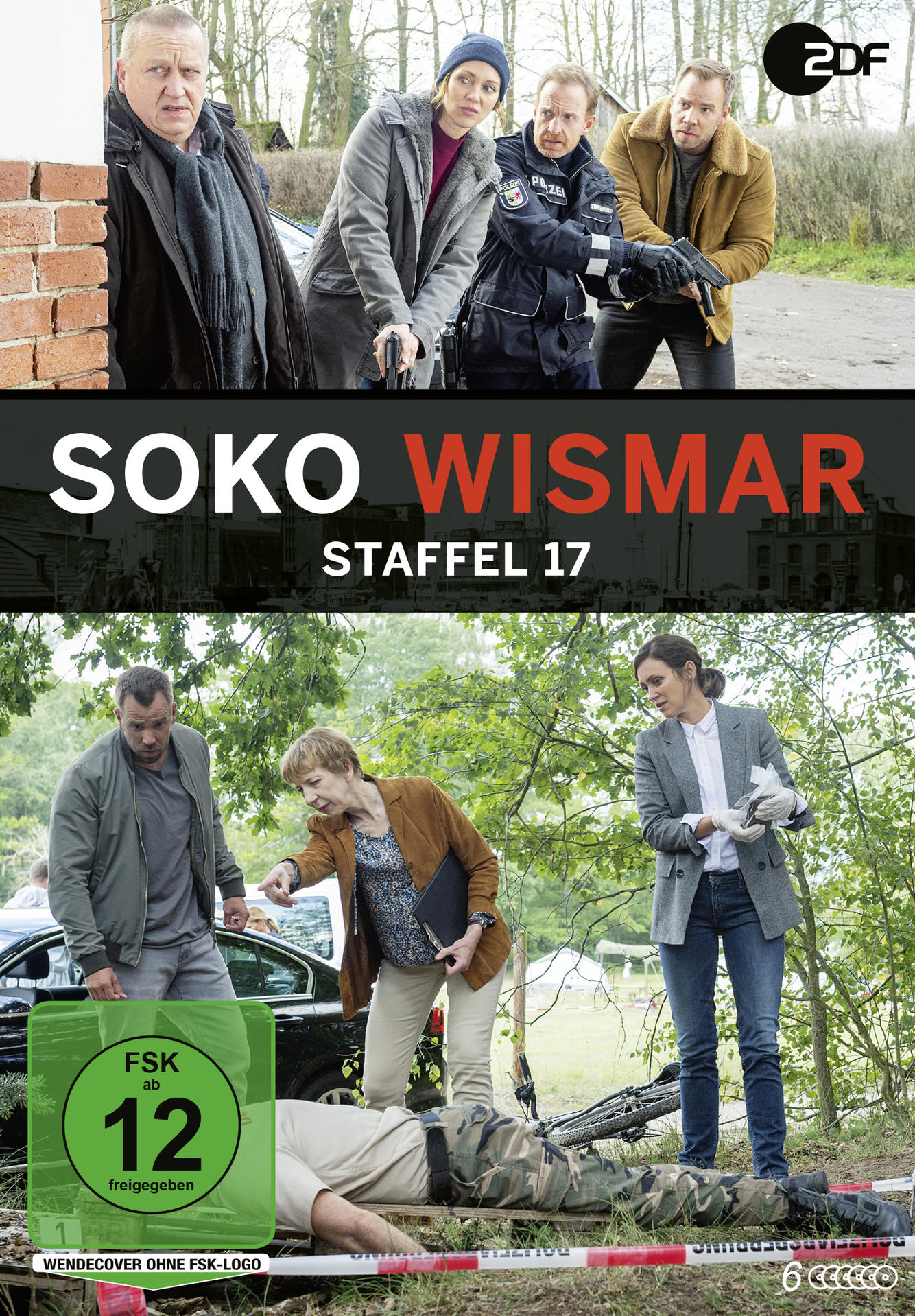 Filmposter mit Schauspielern und Tatort. Der Titel lautet Soko Wismar, Staffel 17. Grünes FSK-Logo.