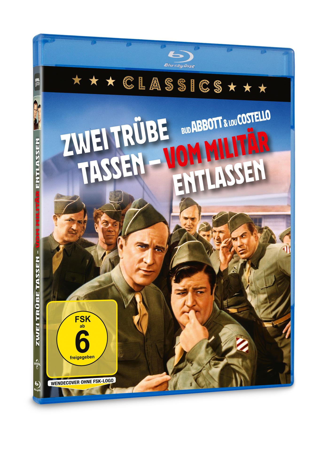 Blu-ray-Hülle mit deutschem Filmtitel, Schauspielern in Militäruniformen und einem Altersfreigabeaufkleber.