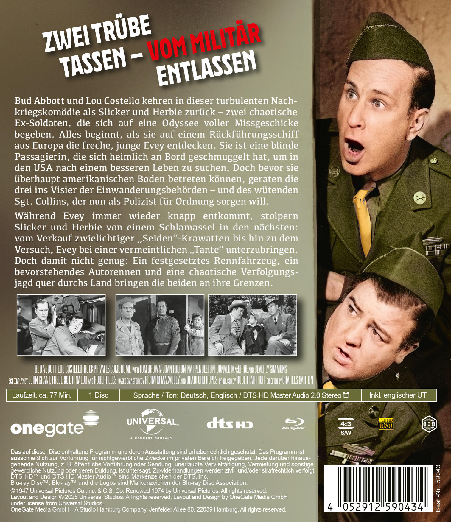 Rückseite einer DVD-Hülle mit Filmdetails, Darstellern und Werbetext.