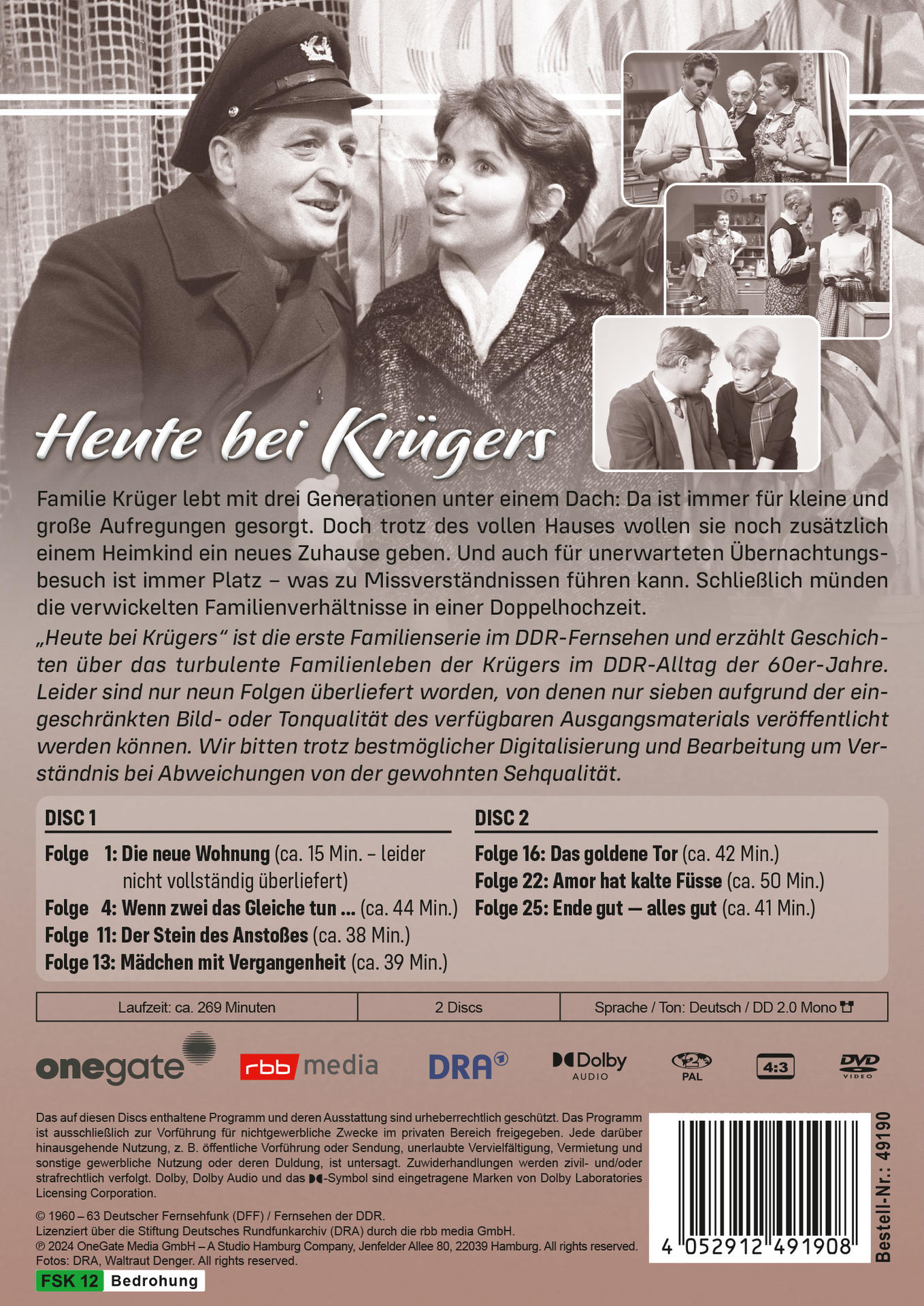 DVD-Hülle mit Text und Bildern von Personen. Die Hülle ist für eine Fernsehserie.