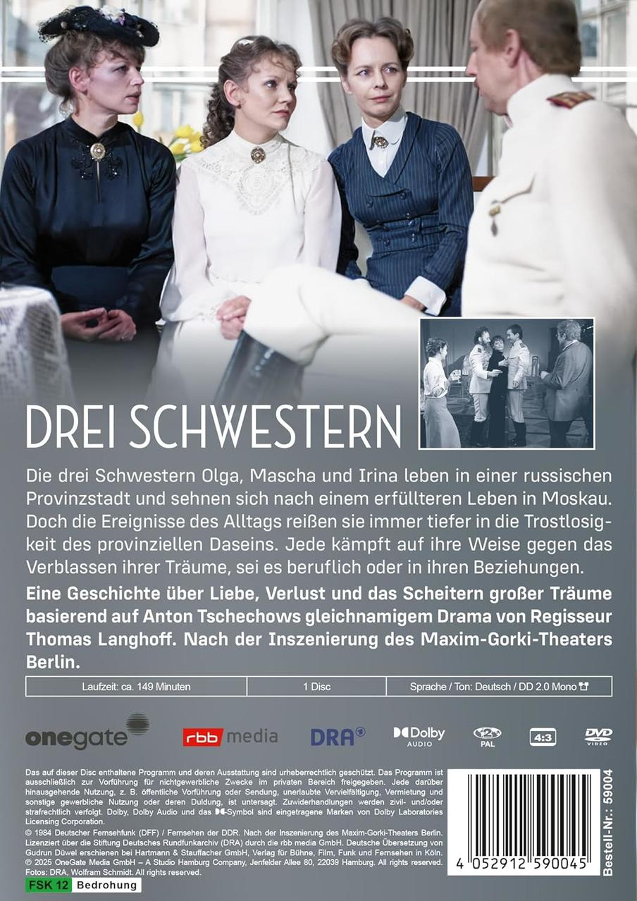 DVD-Cover mit drei Frauen und einem Mann, Filmtitel und Credits.