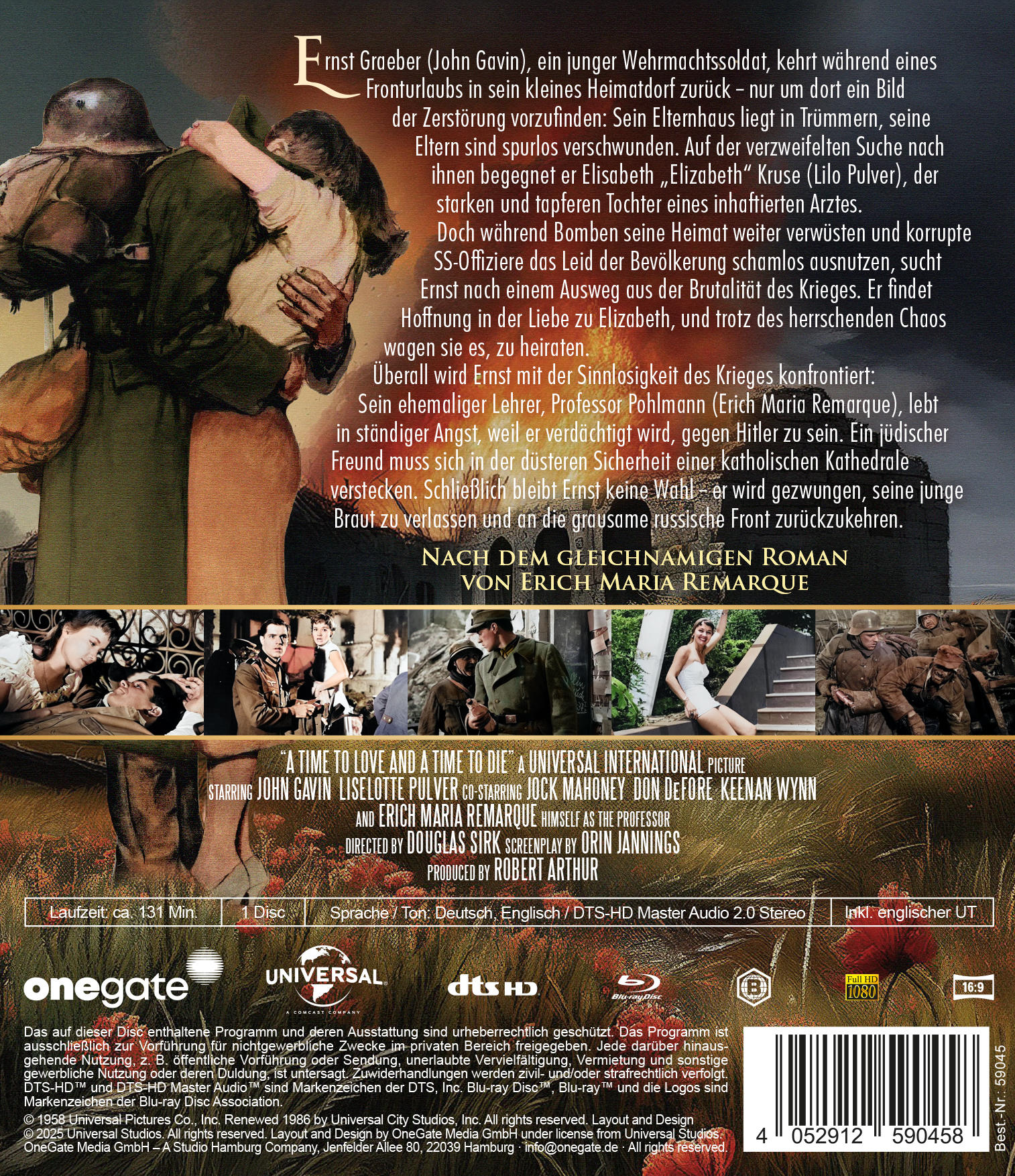 DVD-Hülle mit Filmtitel und Schauspielern, einer kriegszerstörten Szene und Text in mehreren Sprachen.
