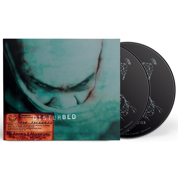 Albumcover: Das Gesicht einer Person ist mit Bandagen bedeckt. Text: Disturbed, Subliminal Verses.