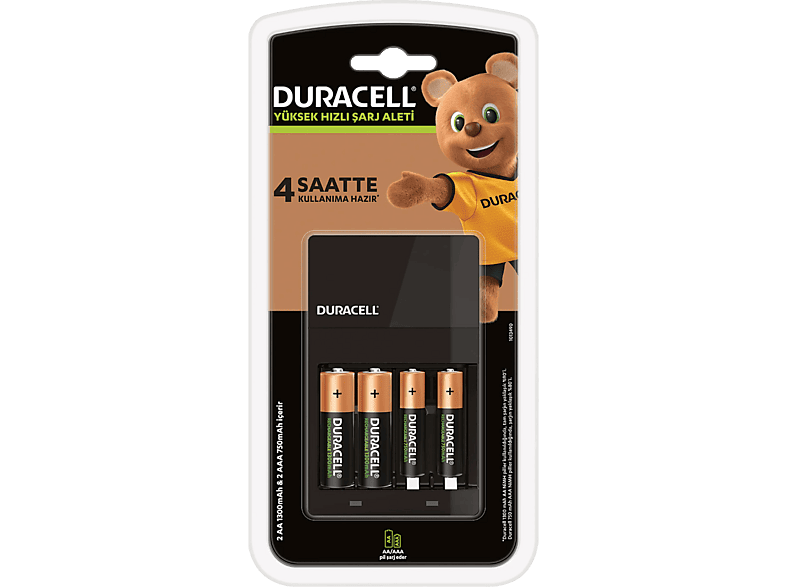 DURACELL Cef 14 Şarj Aleti + 2'şer Adet AA 1300 mAh ve AAA 750 mAh Pil