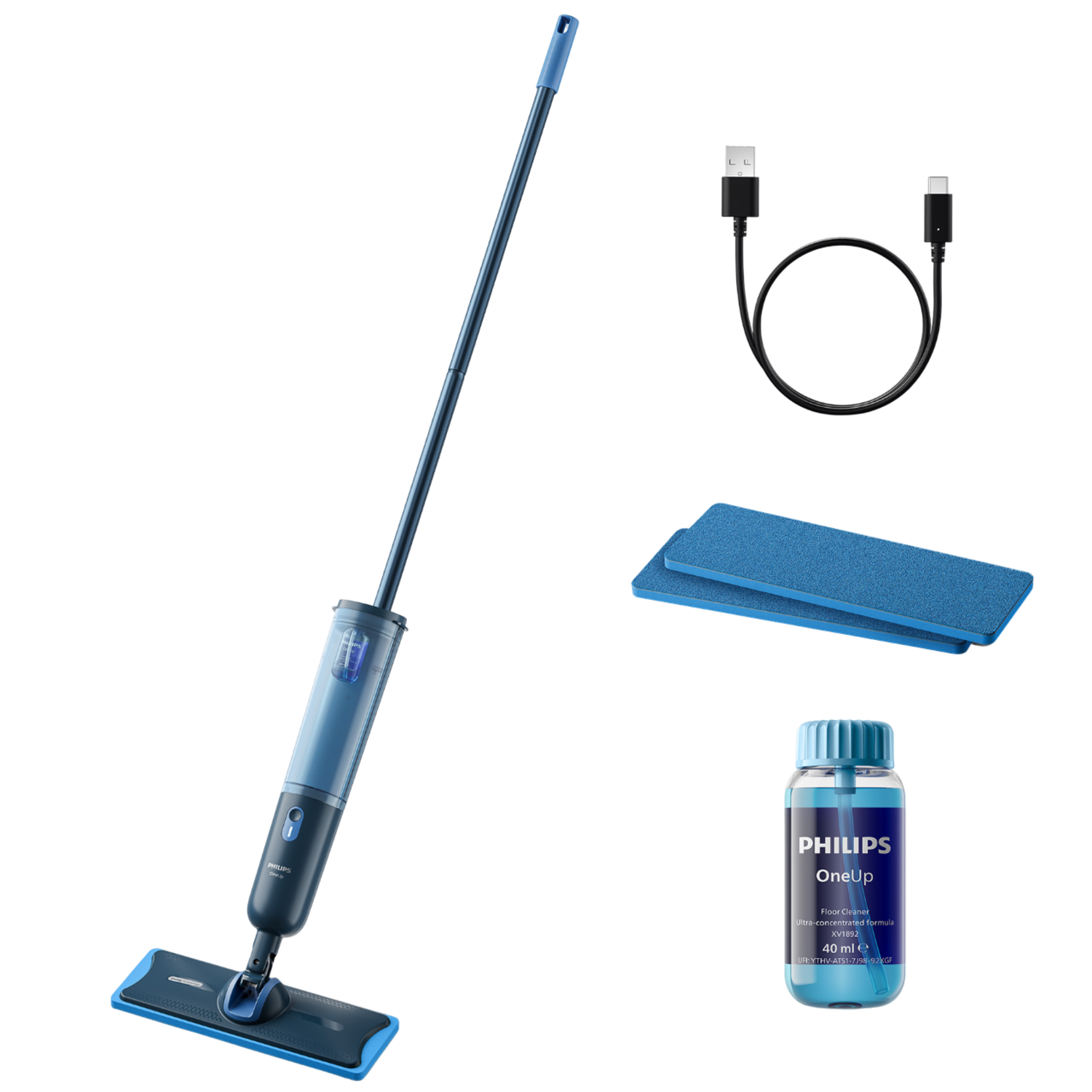 Philips Oneup Xv3101/11 Elektrische Mop Blauw