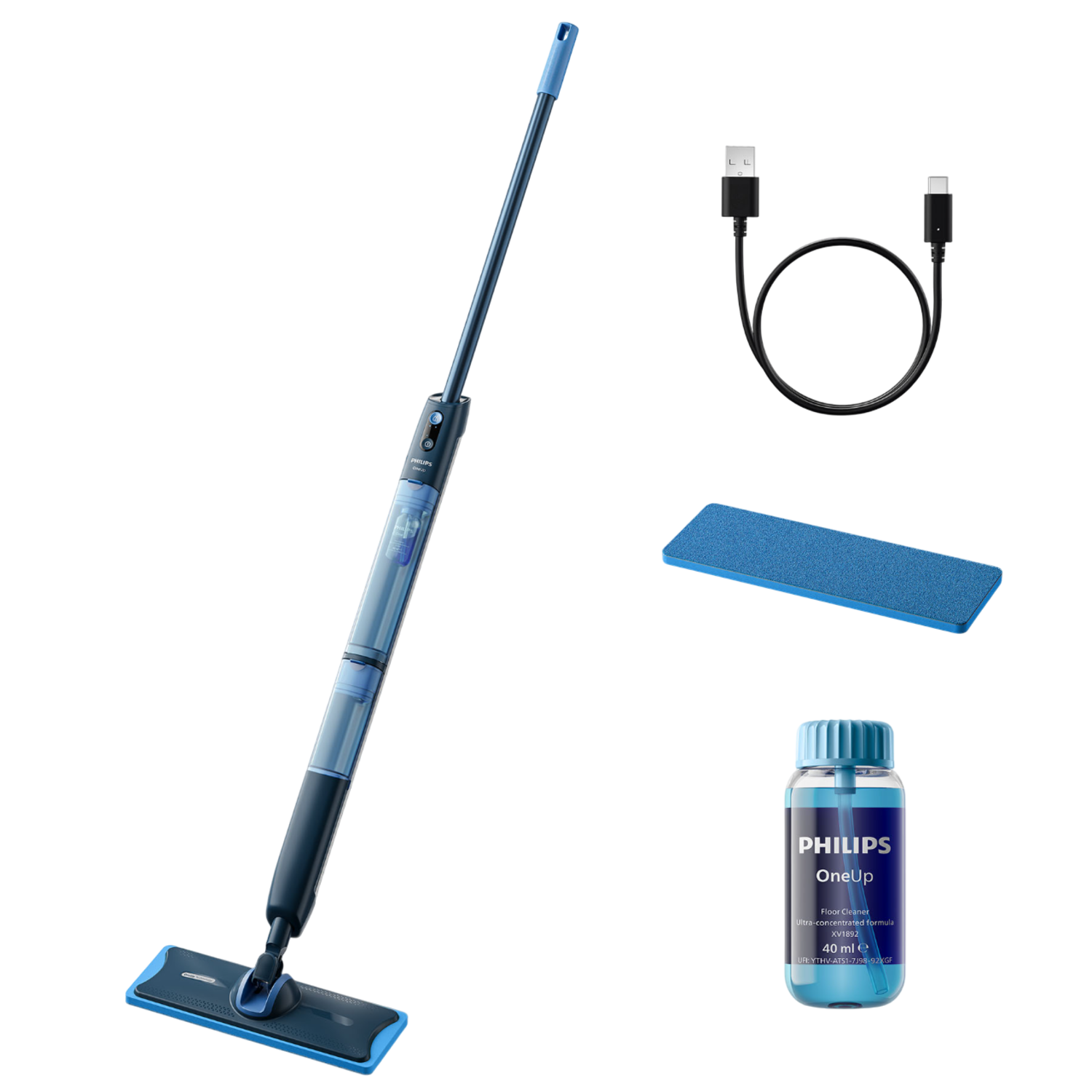 Philips Oneup Xv5113/01 Elektrische Dweil Blauw