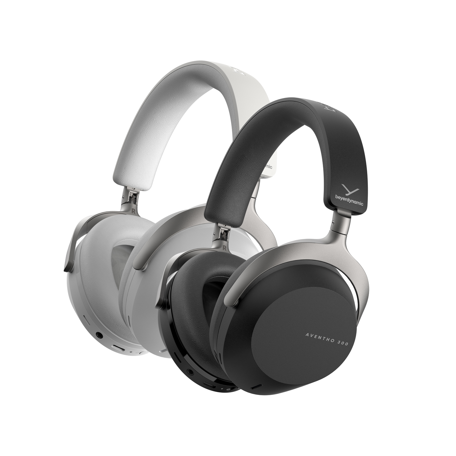 Deux casques, noir et gris, sur fond blanc. Le logo Beyerdynamic est visible.