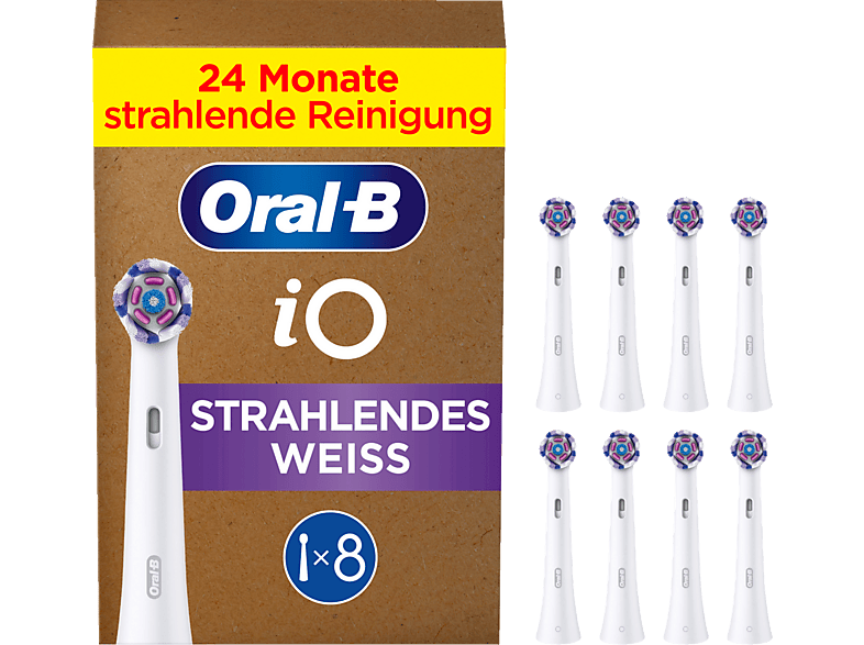 Oral-B iO Radiant White 8er, Aufsteckbürsten in Weiß
