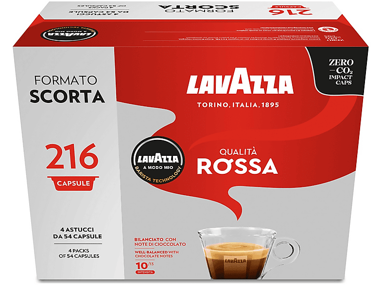 Lavazza Caffè in capsule Qualita' Rossa 216Capsule, Lavazza A modo mio, 1,62 kg