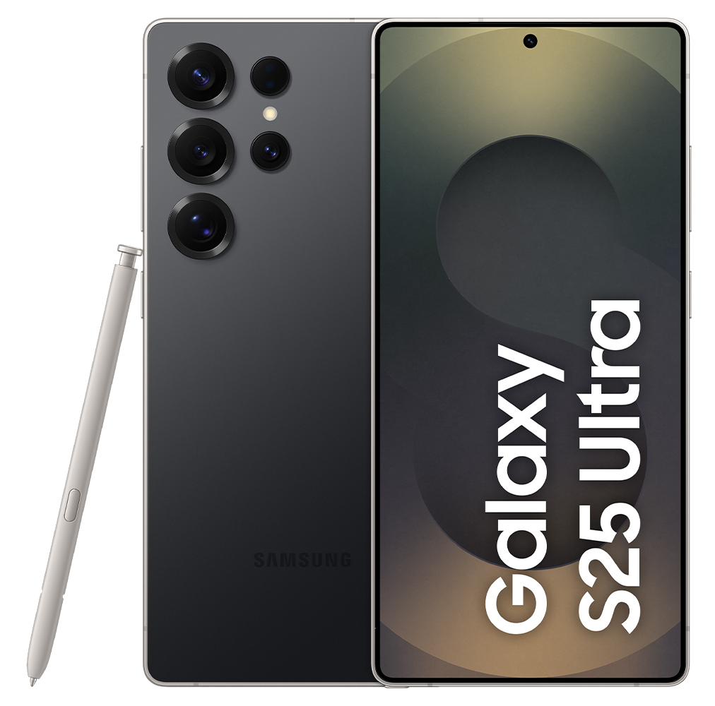 Smartfon Samsung Galaxy S25 Ultra, z widokiem z tyłu i ekranu oraz rysikiem.