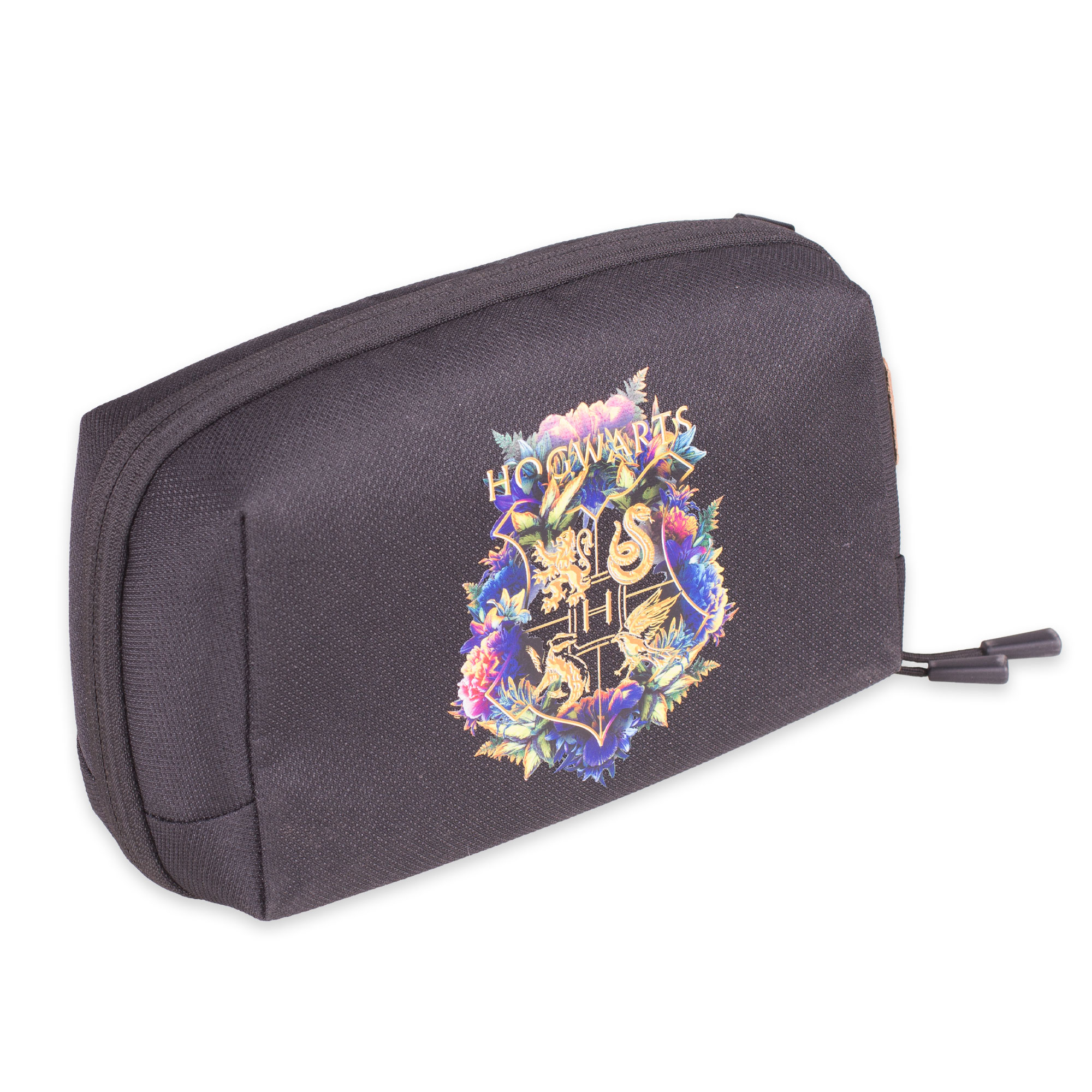 Hogwarts-Federmäppchen mit floralem und Wappen-Design.