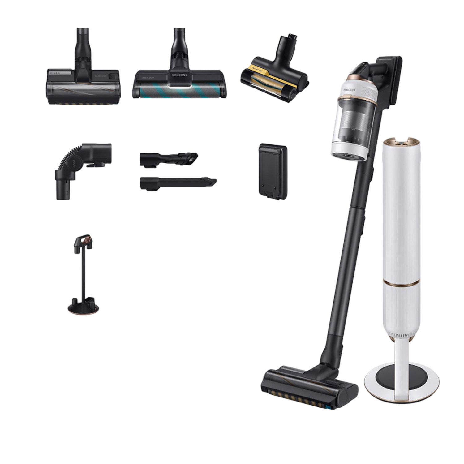 Samsung Bespoke Jet Plus Steelstofzuiger Incl. Kruimelzuiger Wit afbeelding