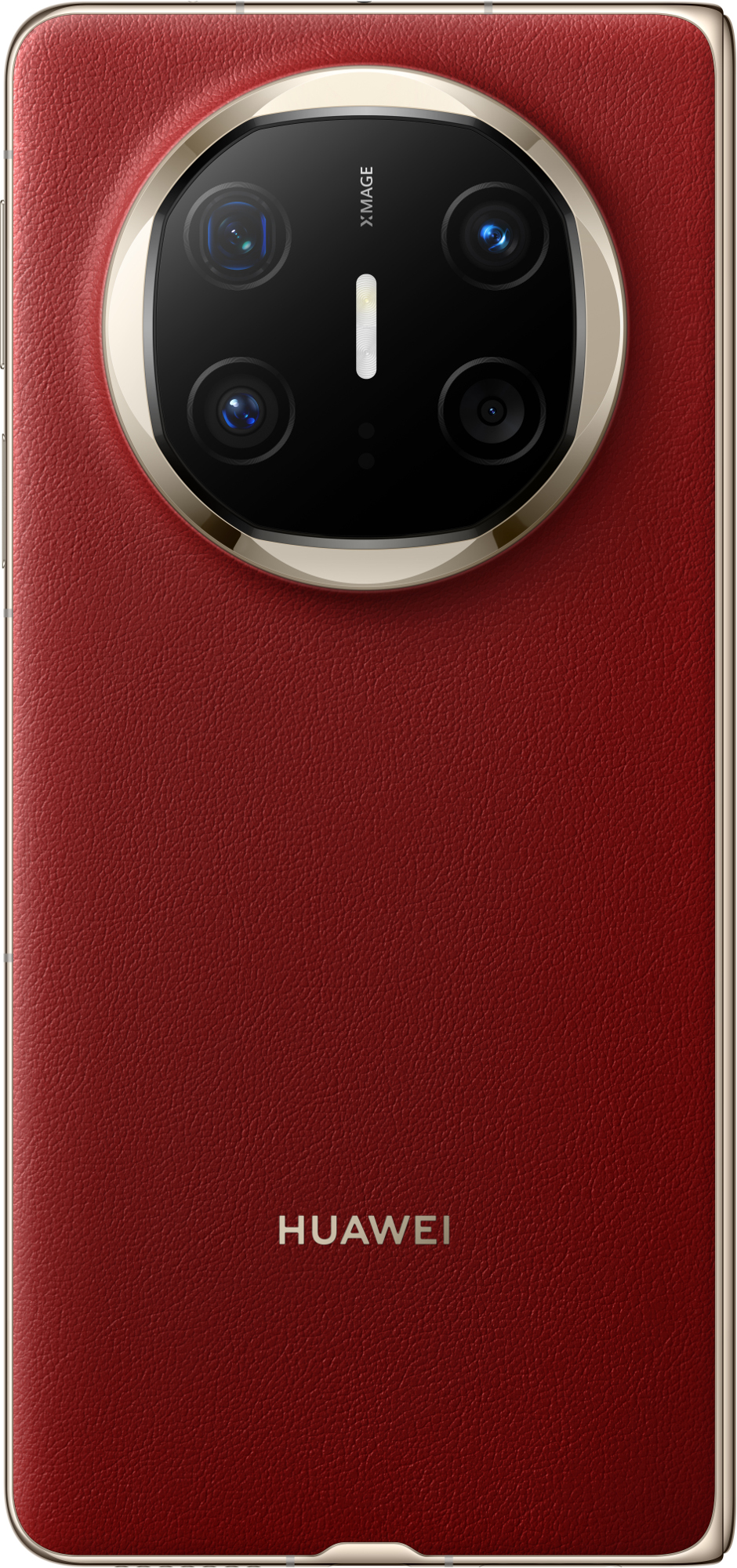 Czerwony telefon z czarnym wzorem aparatu.