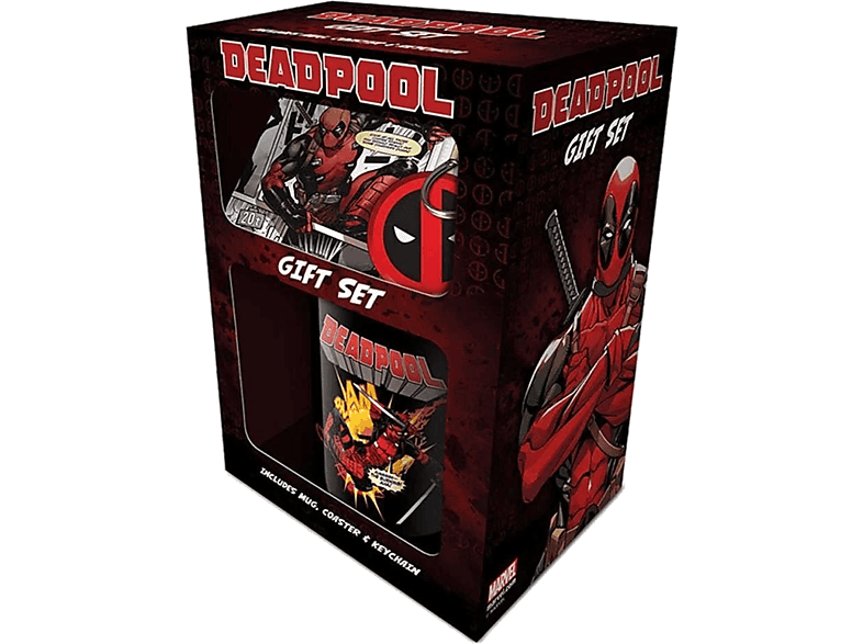 Pack Merchandising - Pyramid International, Deadpool, Taza + Llavero +Posavasos