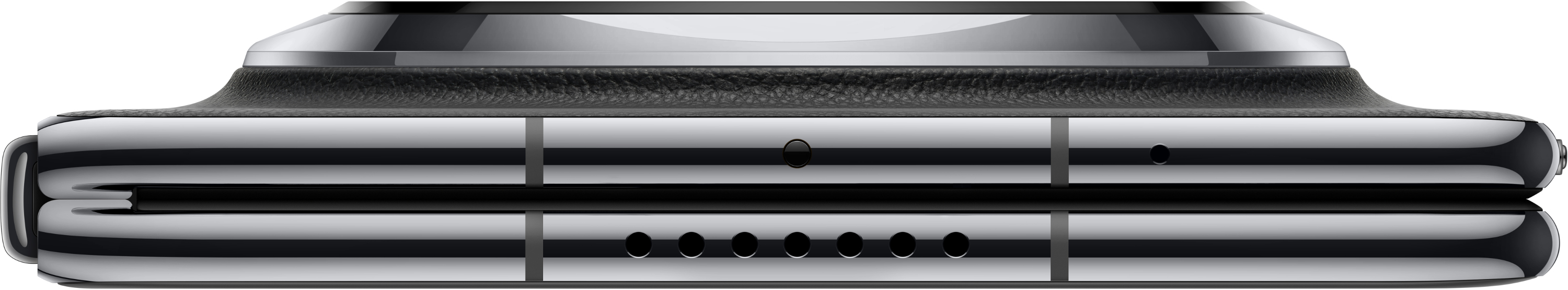 Spód telefonu, srebrny kolor. Pokazuje porty i przyciski.