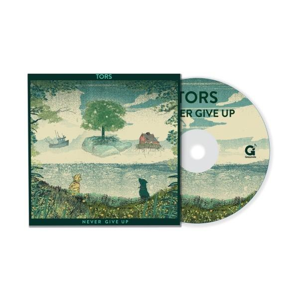 CD-Albumcover mit einer Zeichnung eines Baumes, zweier Hunde und eines Bootes.