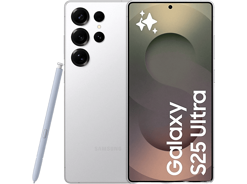 Samsung Galaxy S25 Ultra, Titanium Silver, 256 GB, 12 GB RAM, 6.9 WQHD+, Snapdragon 8, 5000 mAh, Android 15