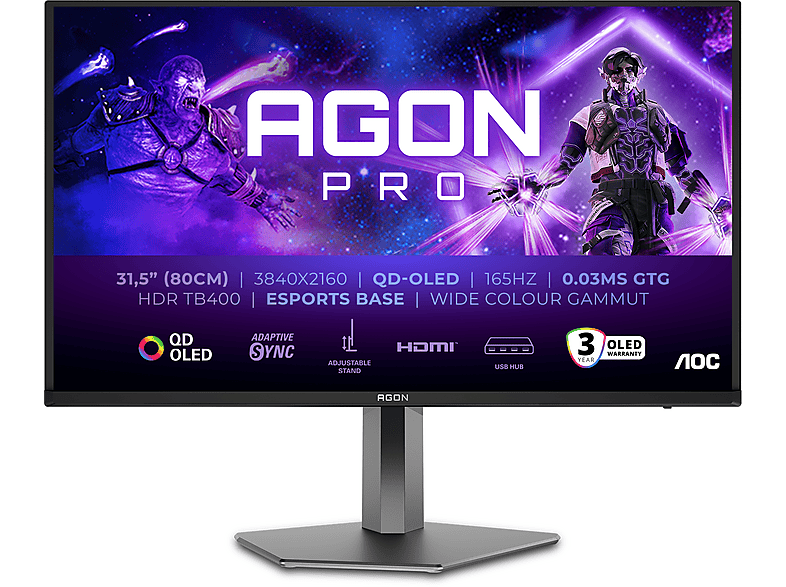 AOC AG326UD 31,5 Zoll  OLED 4K  Gaming Monitor  0,03 ms Reaktionszeit  