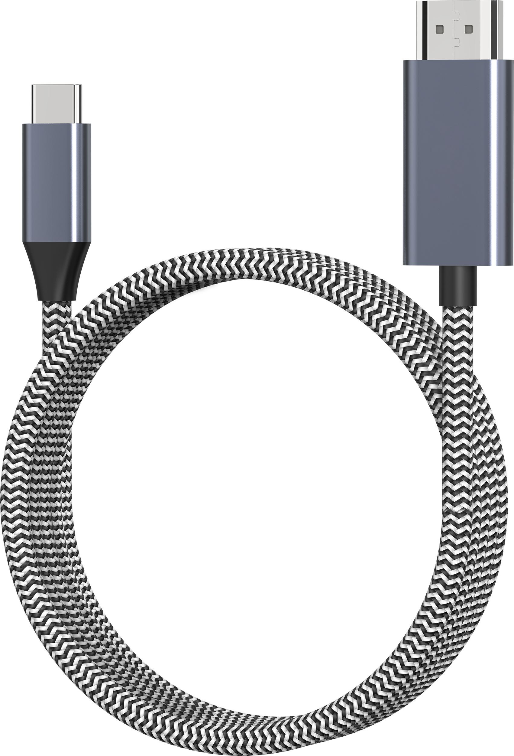 ISY 2V230130 USB Type-C 3.1 - HDMI 2.0 összekötő kábel, max 4K@60Hz, 2 méter, fekete-ezüst (IHD-9000-1)