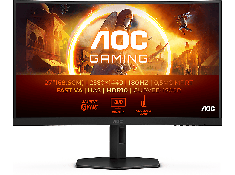 AOC CQ27G4X 27 Zoll  QHD  Gaming Monitor  0,5 ms Reaktionszeit 180 Hz 