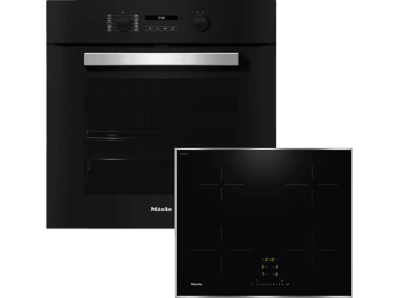 MIELE H 2465 BP OBSW ACTIVE + KM 7361 FR, Backofenset (Induktionskochfeld, A+, 76 l)