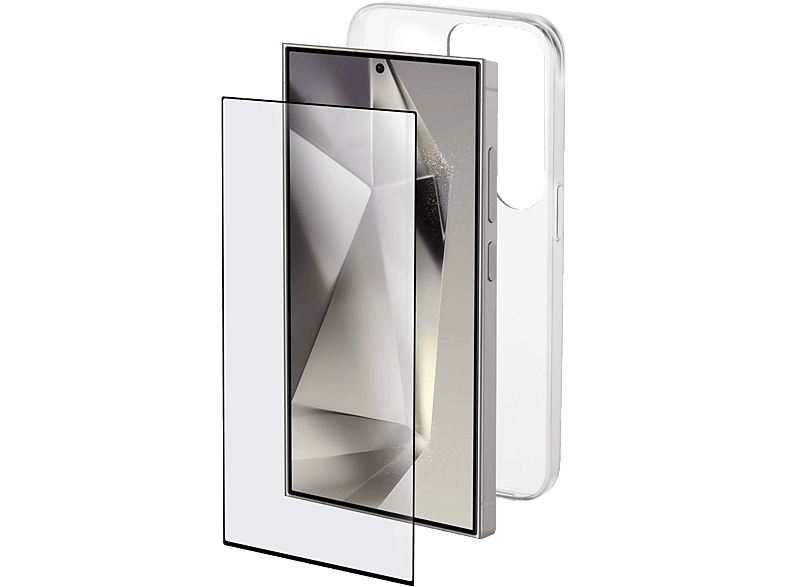 Funda + Protector pantalla - CellularLine KIT CASE GLASS, Para Samsung Galaxy S25 Ultra, Transparente