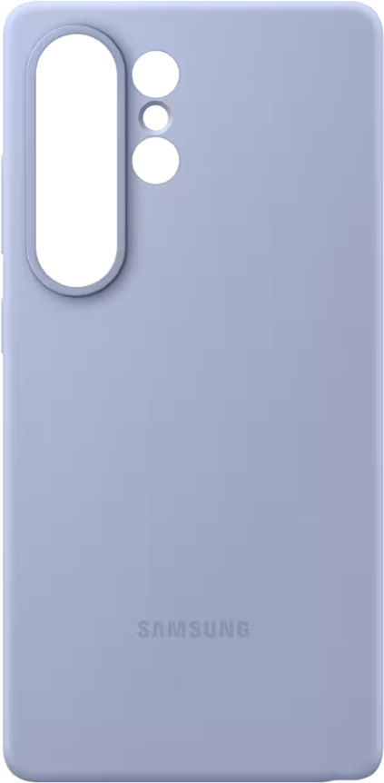 Hellblaue Handyhülle mit drei Kameraausschnitten und dem Markennamen "SAMSUNG".