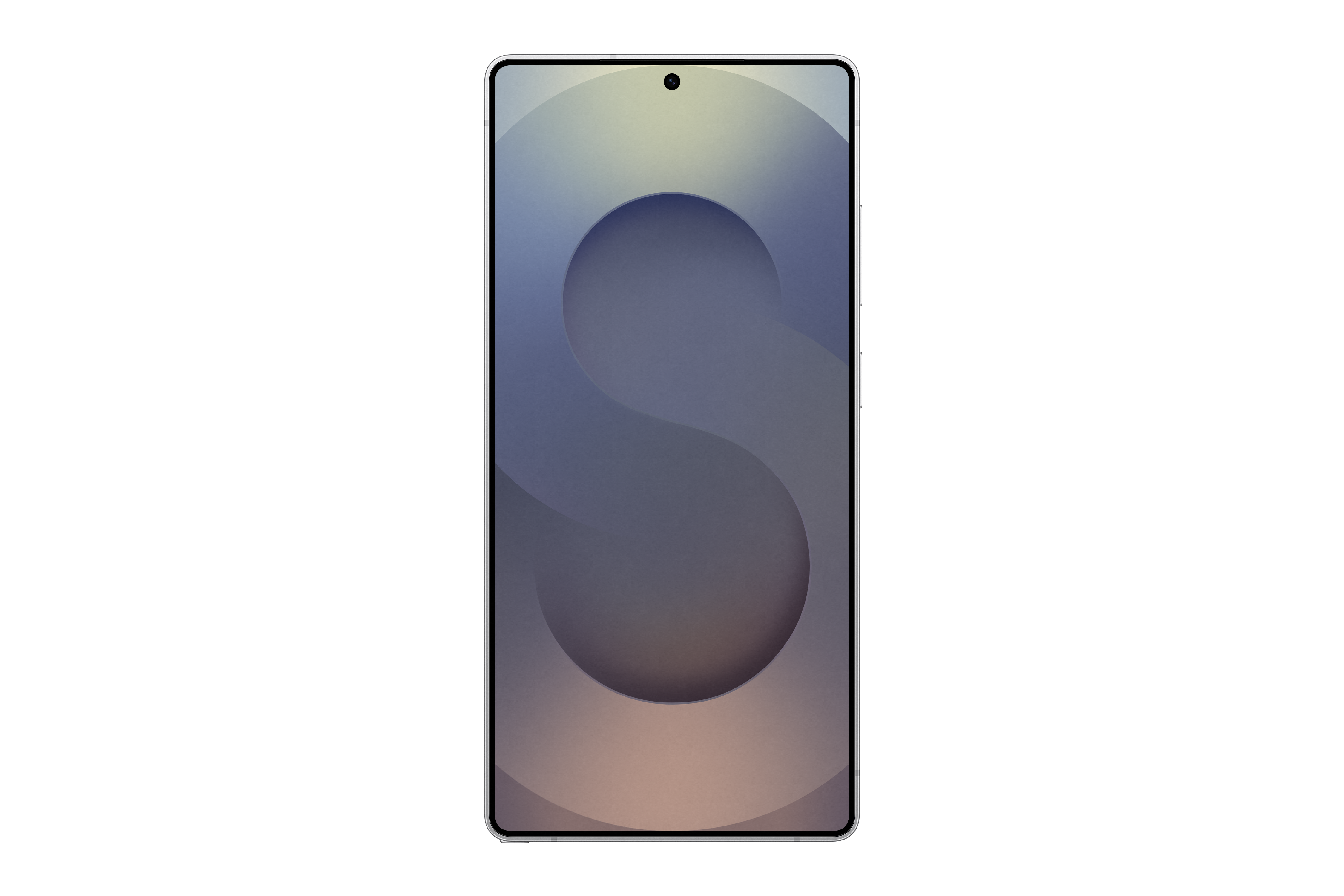 Smartphone mit schwarzem Bildschirm und Kamera.