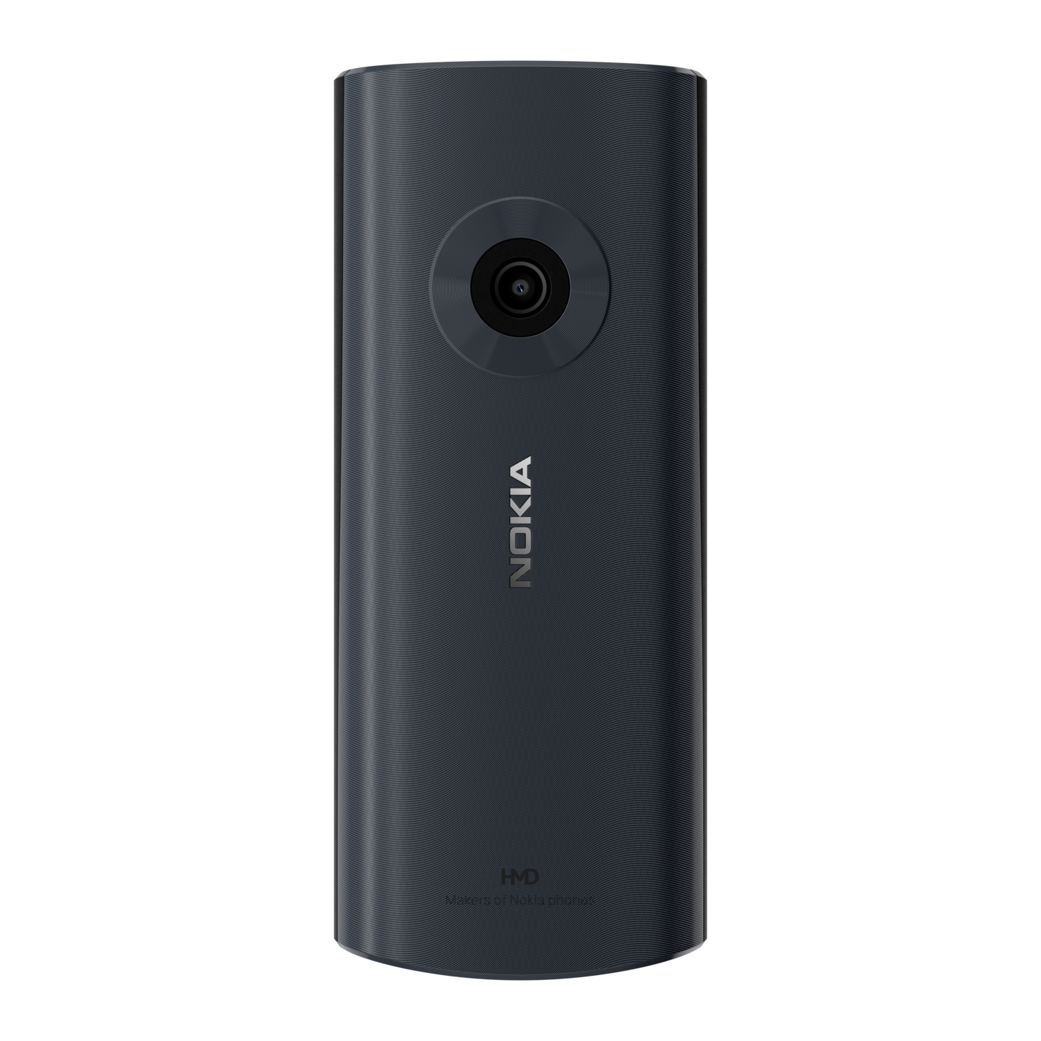 The back of a dark blue Nokia phone with a camera and the Nokia logo.