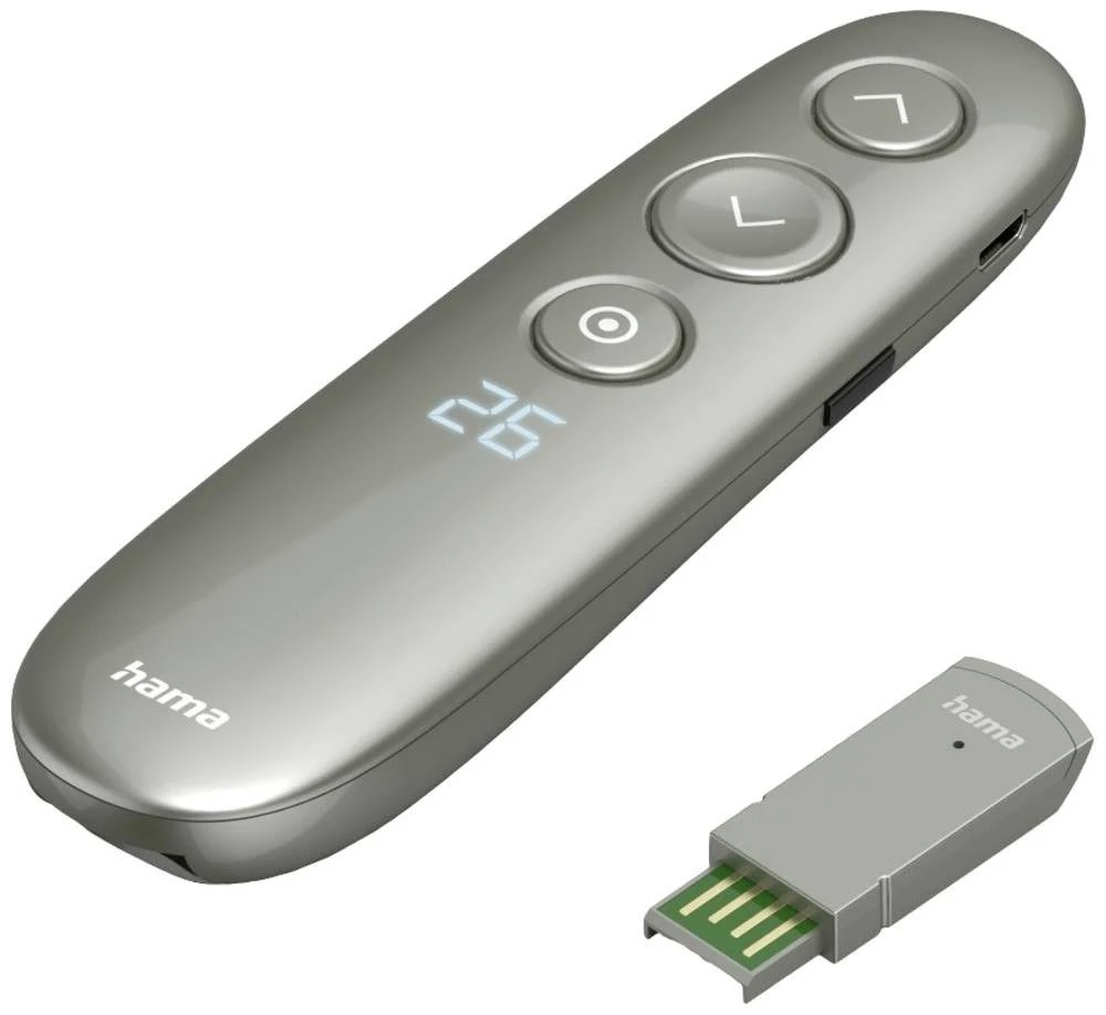 Un mando a distancia y un receptor USB.