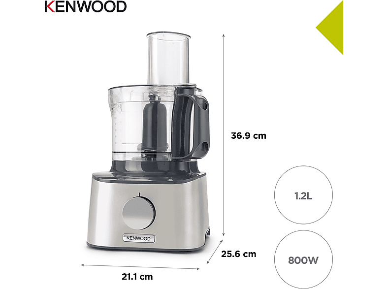 Kenwood Multipro Compact FDM301SS, edelstahl Kompakte Küchenmaschine Silber (Rührschüsselkapazität: 2,1 l, 800 Watt) — Foto 4 von 5