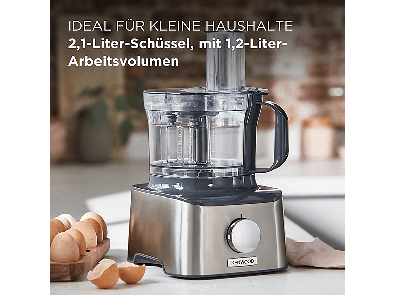 Kenwood Multipro Compact FDM301SS, edelstahl Kompakte Küchenmaschine Silber (Rührschüsselkapazität: 2,1 l, 800 Watt) — Foto 3 von 5