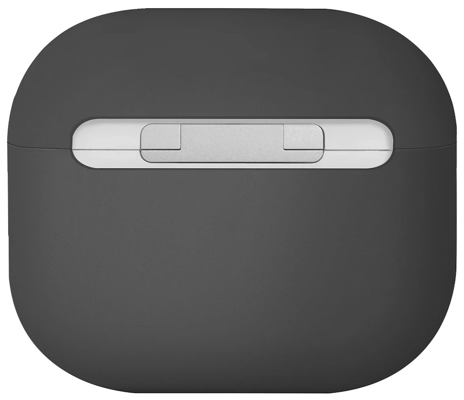 Ciemnoszare etui ładujące z białym otworem.
