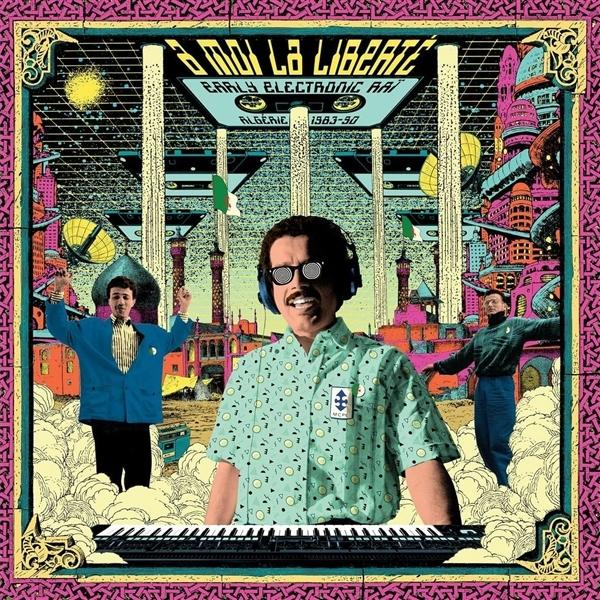Albumcover mit drei Männern und einem Keyboard. Text auf Französisch: A moi la liberté.