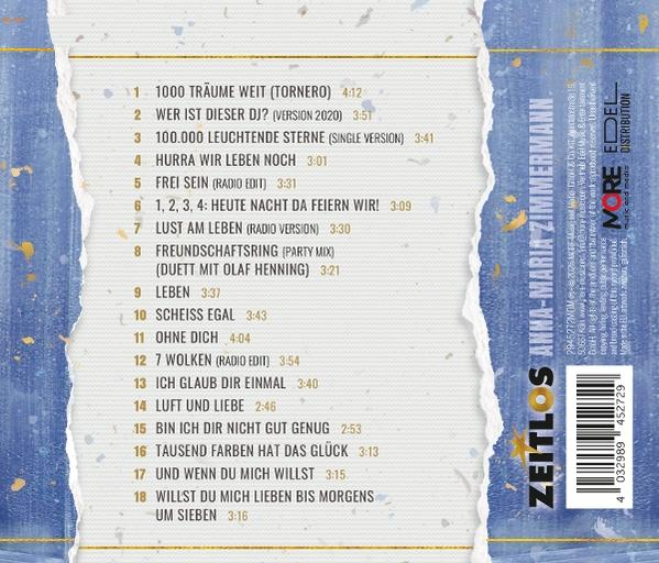 CD-Cover mit Titelliste. Albumtitel und Künstler befinden sich auf der rechten Seite.