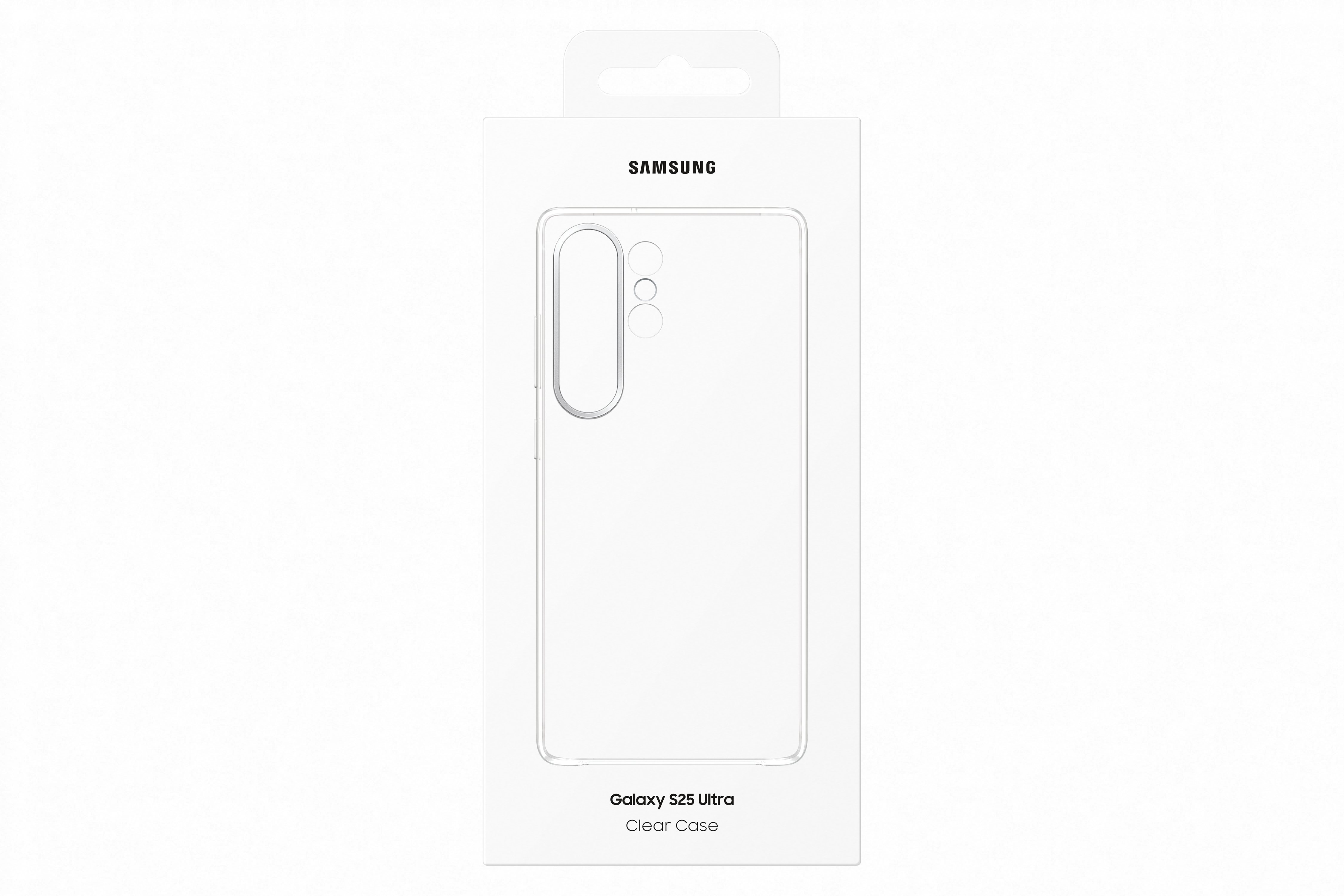Transparente Handyhüllenverpackung mit einer Abbildung des Telefonumrisses.
