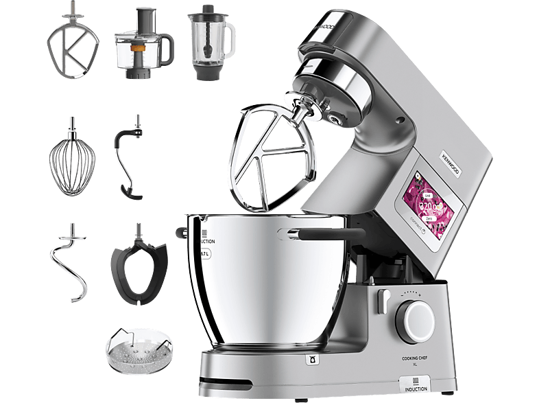 Kenwood KCL 95.424 SI Cooking Chef XL Küchenmaschine Silber (Rührschüsselkapazität: 6,7 l, 1500 Watt)