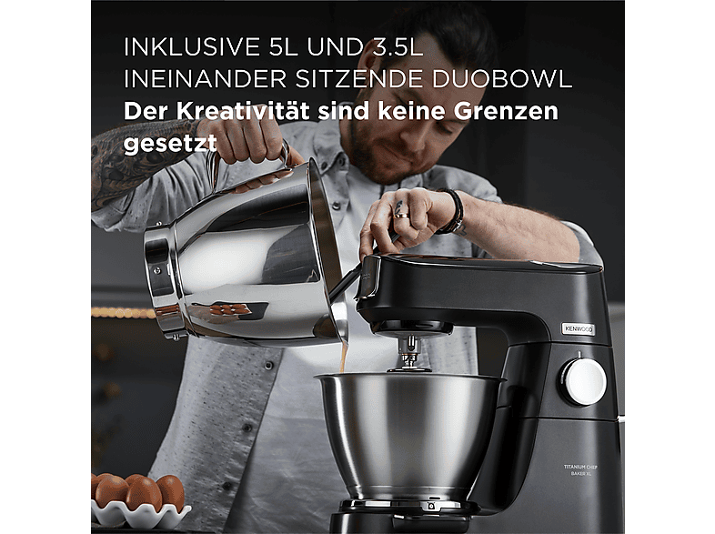 Kenwood KVL85.004BK sbattitore Sbattitore con base 1200 W Nero, Acciaio inox