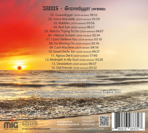 CD-Cover mit einer Sonnenuntergangsszene. Der Text listet Songtitel und Credits auf.