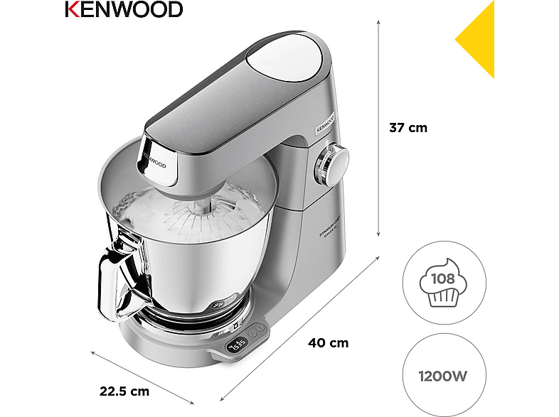 Kenwood KVL 85.004SI Titanium Chef Baker XL Solo Küchenmaschine Silber (Rührschüsselkapazität: 7 l, 1200 Watt) — Foto 4 von 5